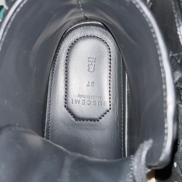 Buscemi WoMen's Black 125MM Leather High-Top Sneakers Shoes Size US 7 - Picture 9 of 13